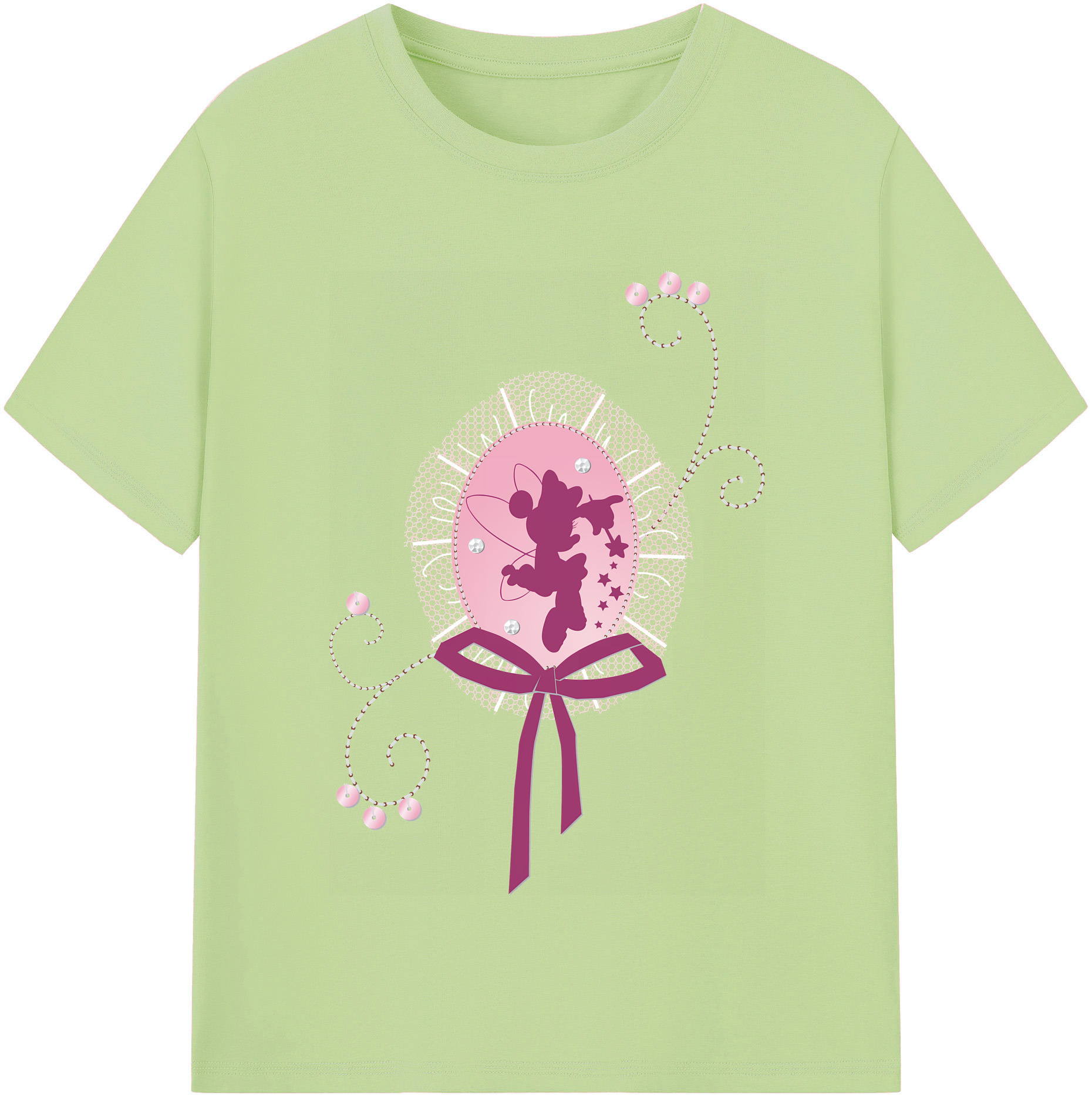 （画像用） ミッキーマウス Mickey Mouse 綿100％半袖Tシャツ（フロントプリント）
